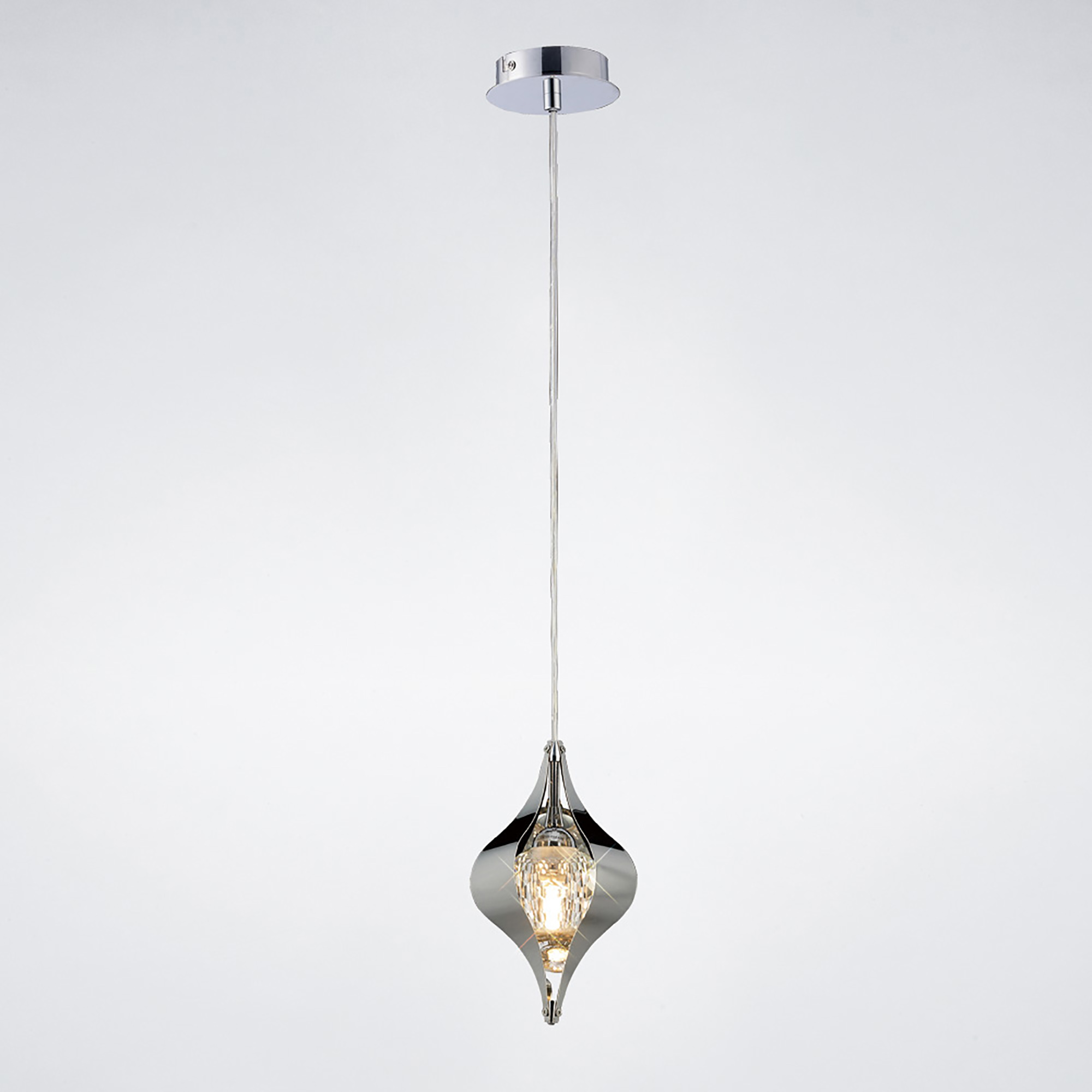 Amano Crystal Ceiling Lights Diyas Single Crystal Pendants